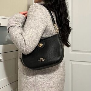 Coach Black Leather Shoulder and cross body Bag